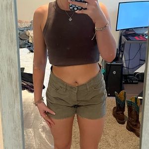 gap corduroy green shorts